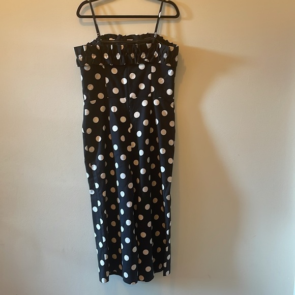 CeCe Black and White Polka Dot Jumpsuit SZ 12 - Picture 4 of 6